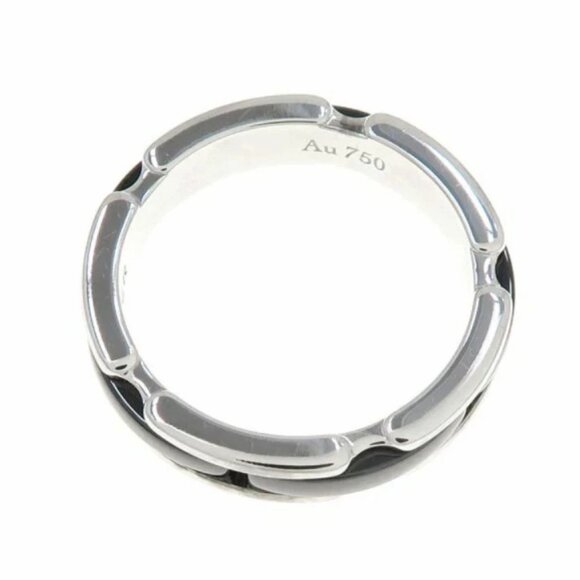 CHANEL Ultra Black Ceramic Ring size US5.5 EU51 18k White Gold 750 Auth - Picture 7 of 8